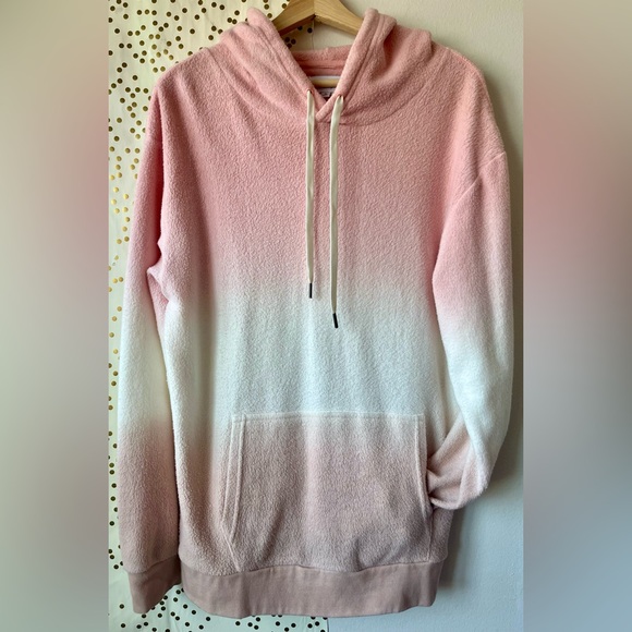 feat Tops - Feat Pink & White Ombre Women's Collab Hoodie size Medium